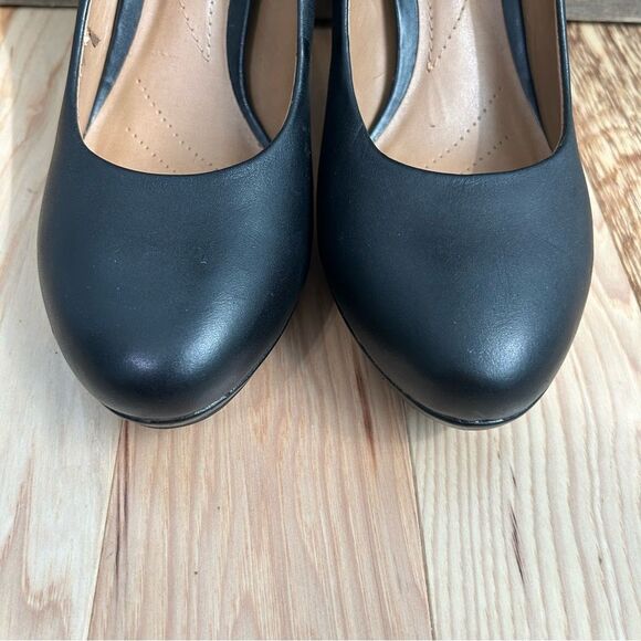 Clarks Brier Dolly Dress Pumps High Heels Platform Ortholite Footbed Black Sz 7 - Picture 5 of 16